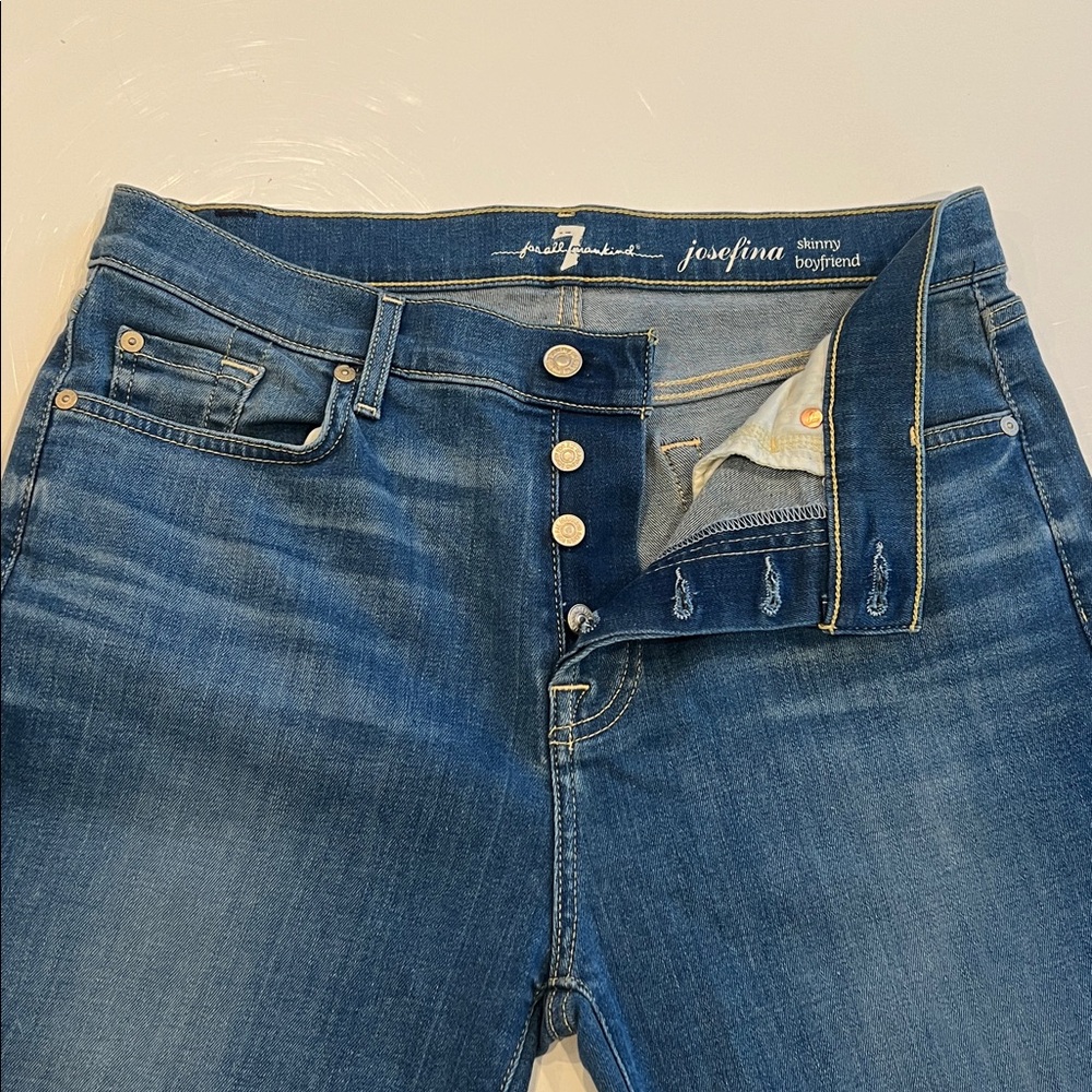 7 For All Mankind Classic Denim Boyfriend Jeans - Picture 2 of 8